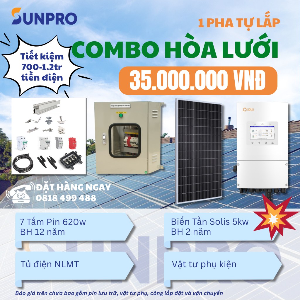 Combo điện mặt trời giá rẻ