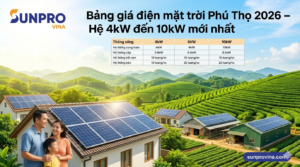 Giá lắp điện mặt trời gia đình tại Phú Thọ