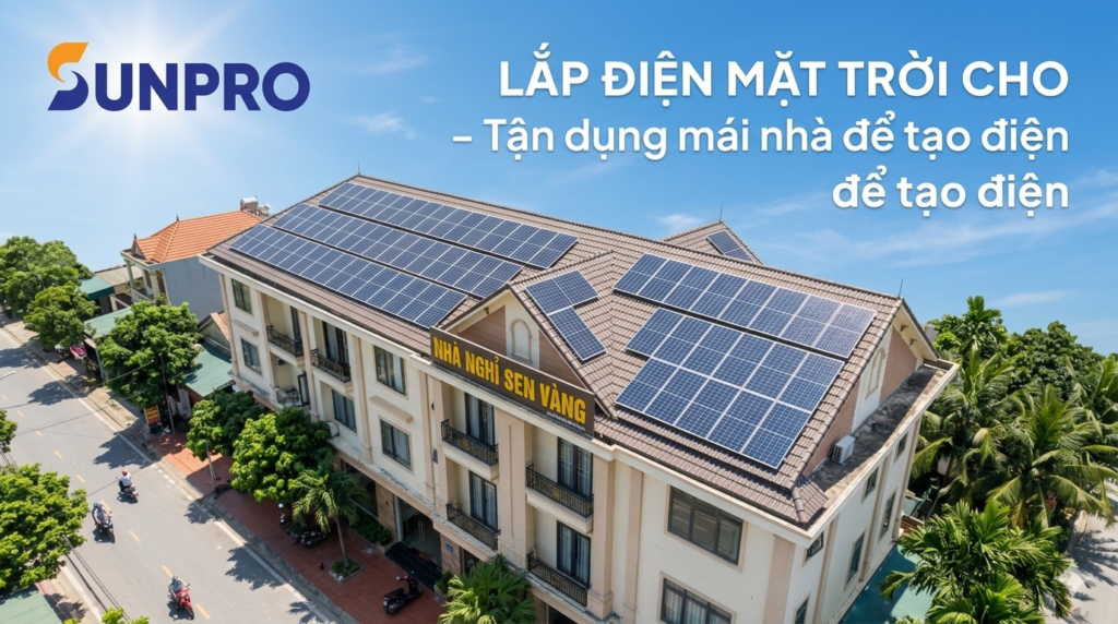 Lắp điện mặt trời cho nhà nghỉ – Tận dụng mái nhà để tạo điện