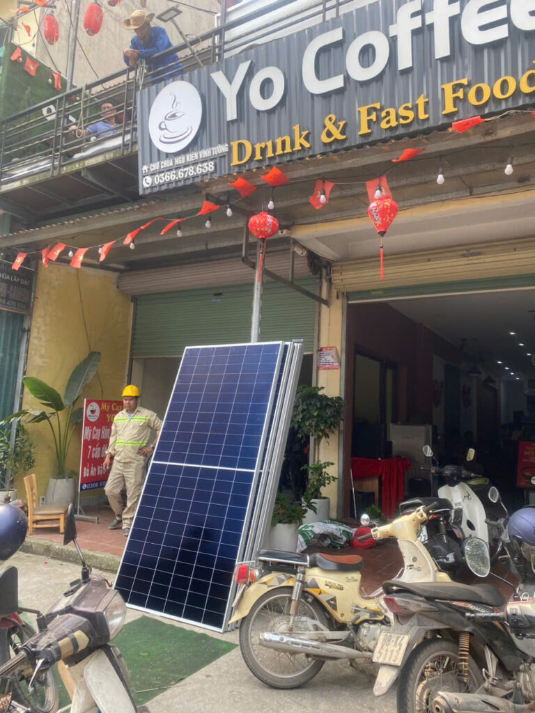 hệ điện mặt trời cho quán cafe tại Vĩnh Tường