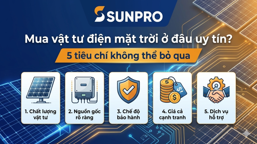 Mua vật tư điện mặt trời ở đâu uy tín