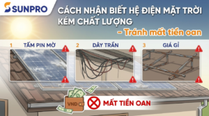 nhận biết hệ điện mặt trời kém chất lượng